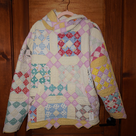 9 patch Quilt Hoodie