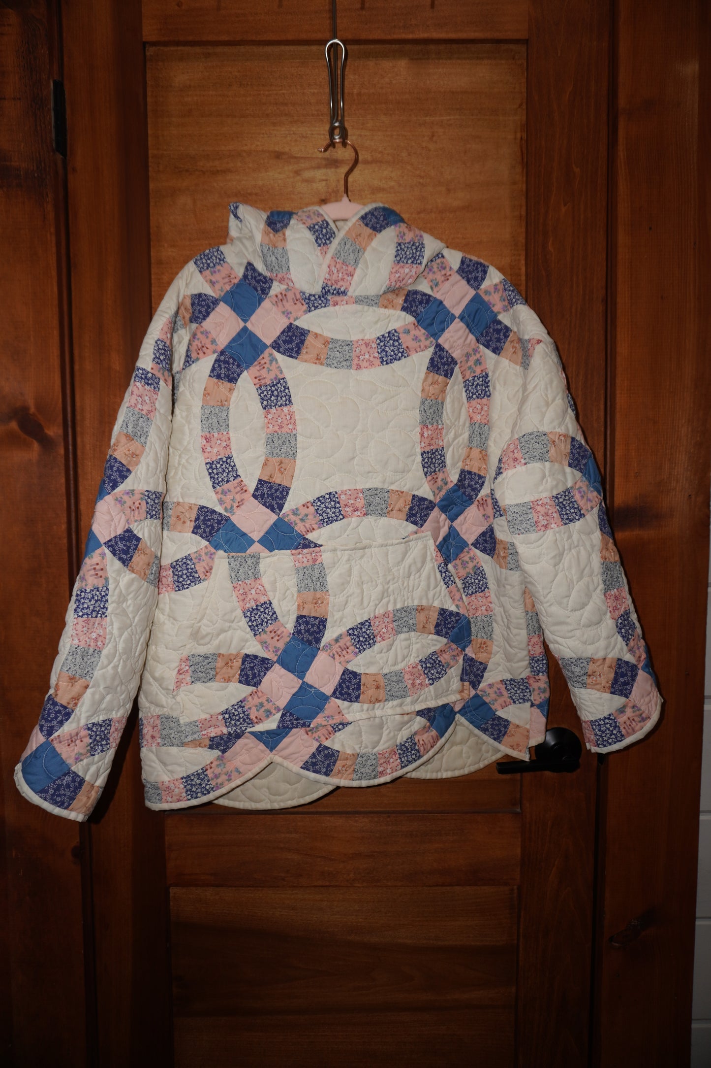Double Wedding Ring Cotton Candy Quilt Hoodie