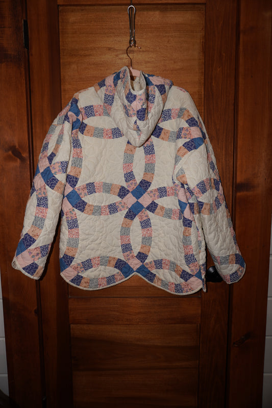 Double Wedding Ring Cotton Candy Quilt Hoodie