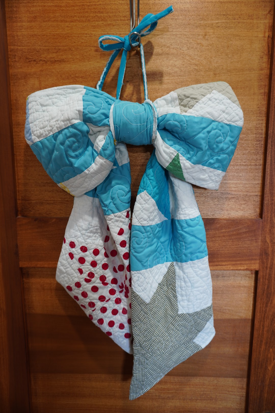 Blue Stars Quilted Hanging Bow