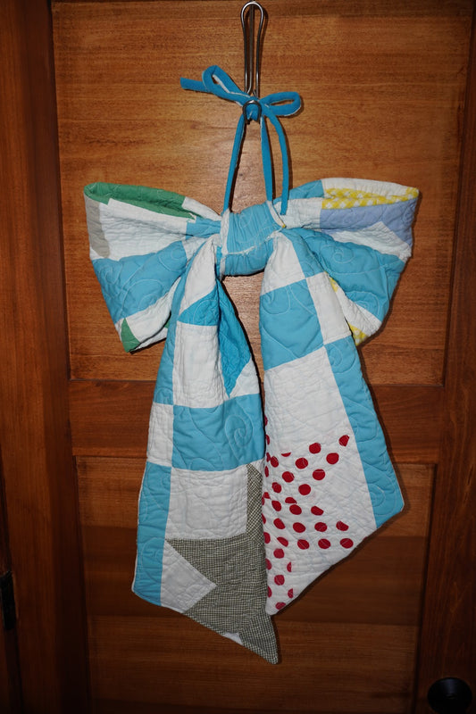 Blue Stars Quilted Hanging Bow